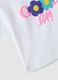 Girls' White Pure Cotton Boxy Fit T-shirt with Beaded Flowers_2