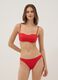 Red bandeau bikini top in stretch fabric_1