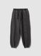 Pantaloni jogger grigi in misto cotone con coulisse_0