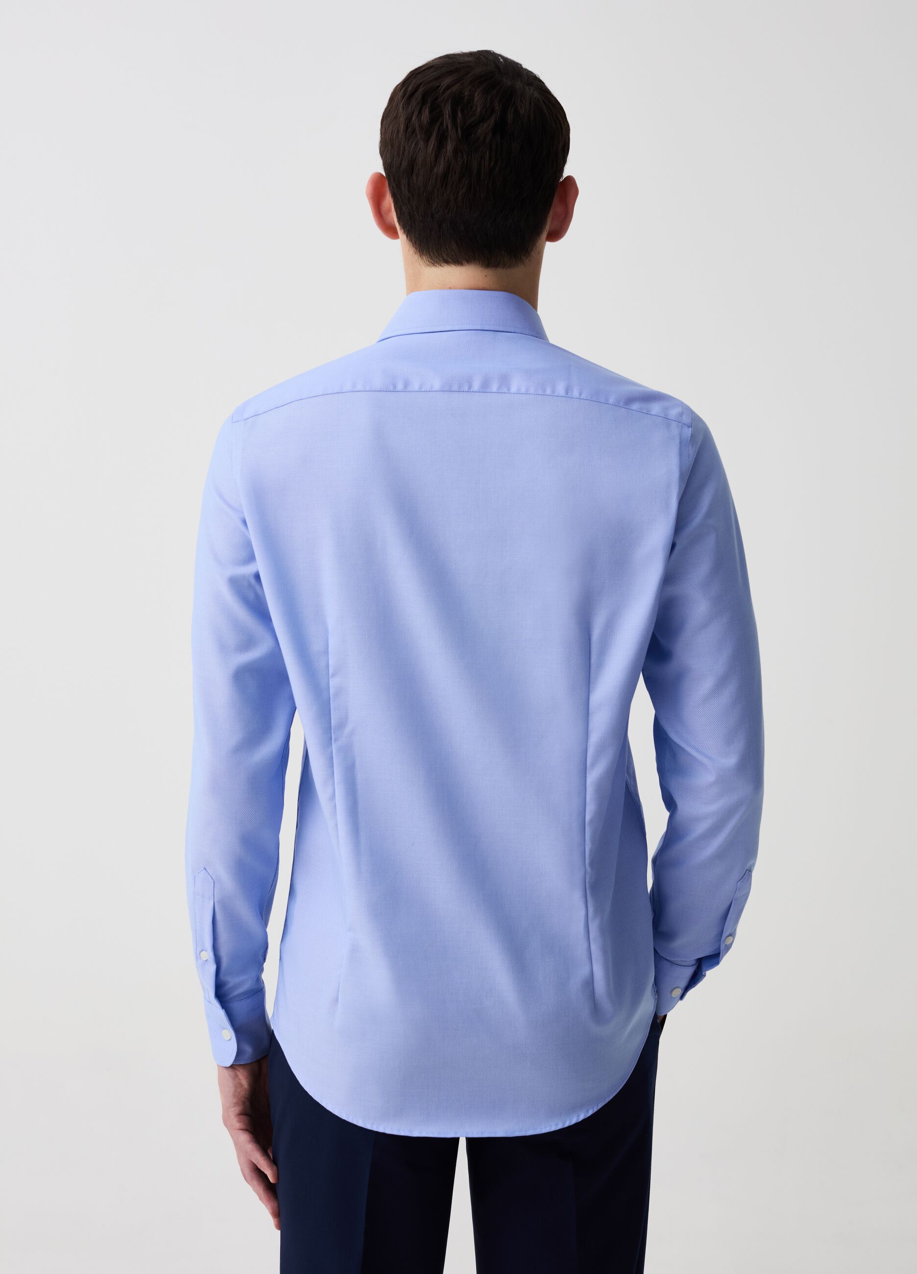 Slim-fit shirt in no-iron Oxford