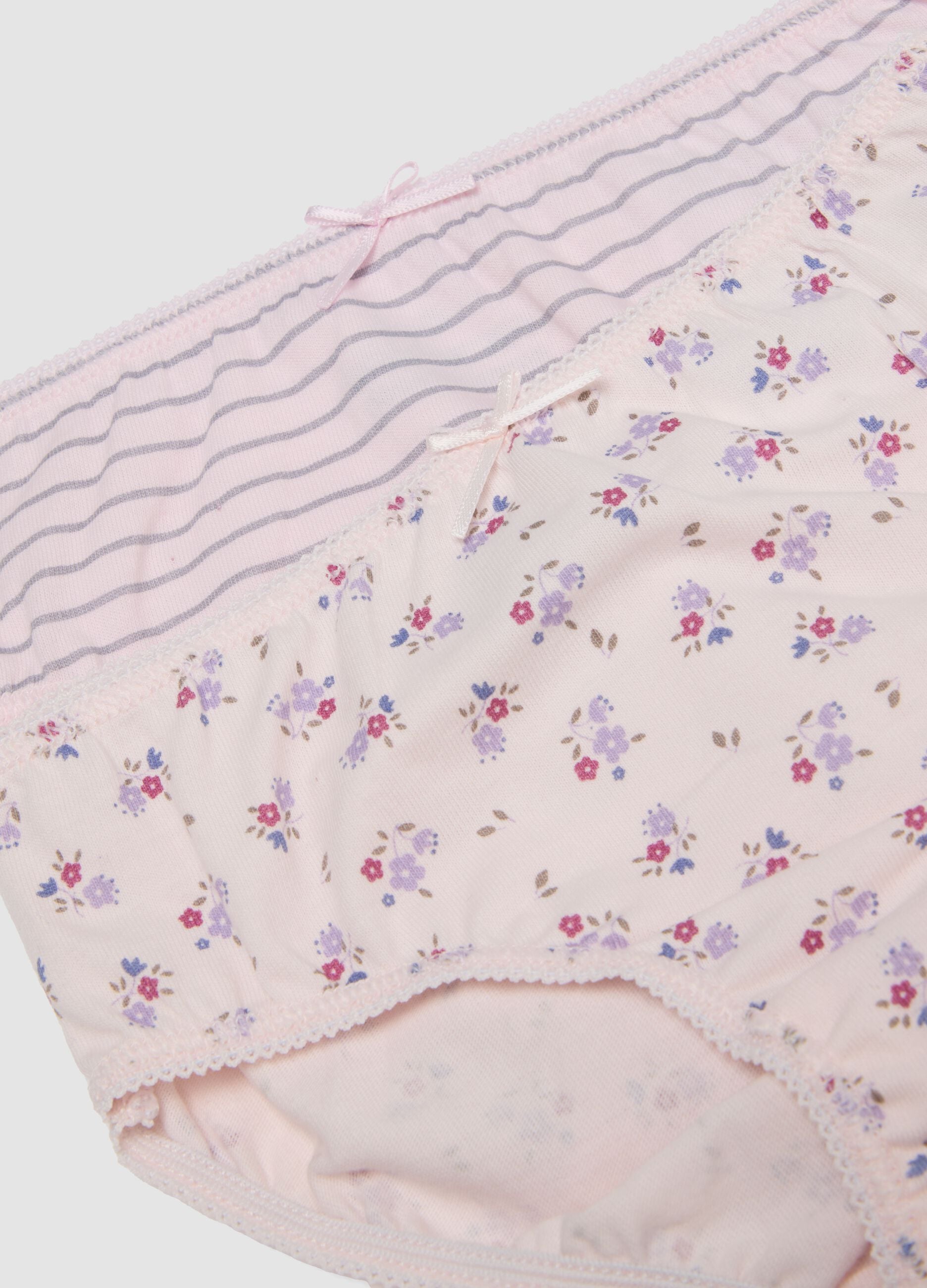 Multipack de cinco cuequinhas rosa em jersey de algod&atilde;o org&acirc;nico para beb&eacute; e menina