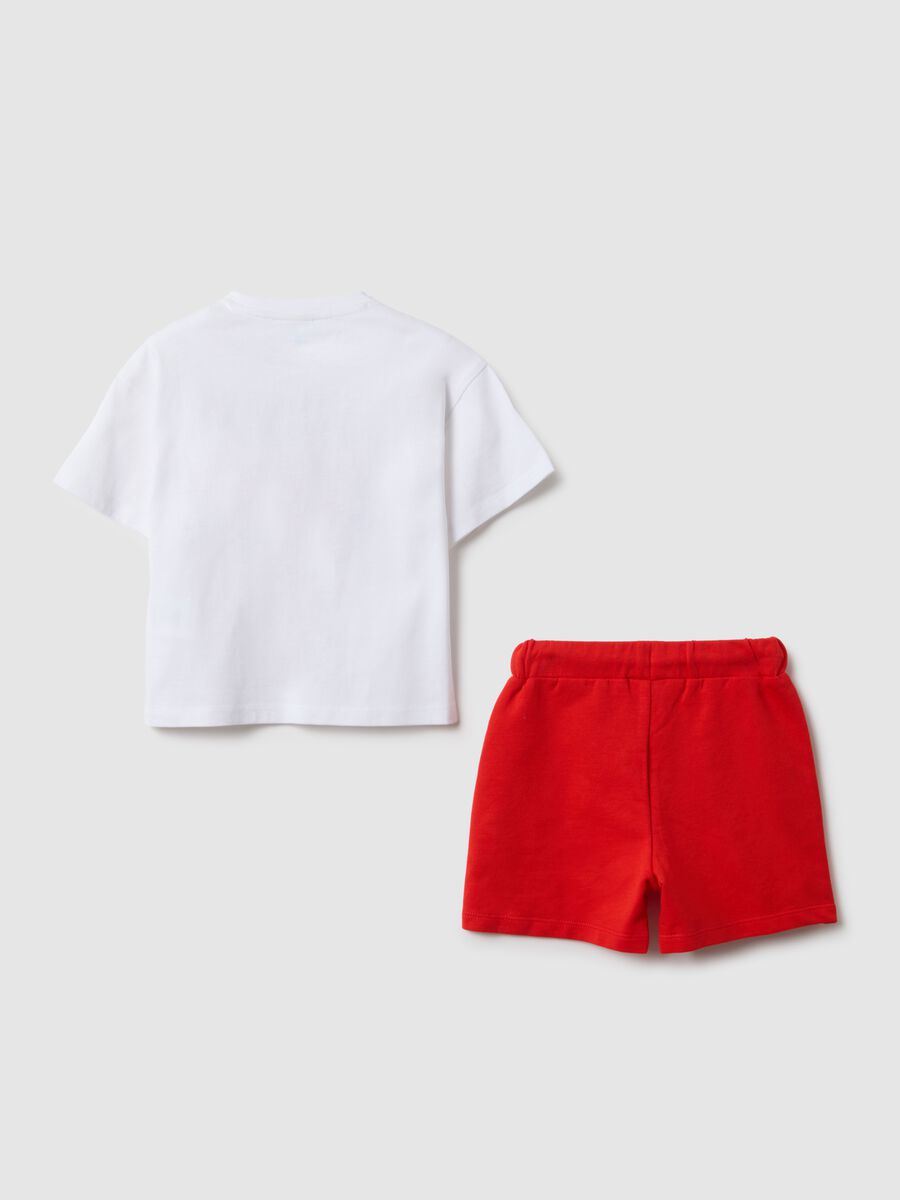 Multicolour pure cotton t-shirt and shorts set for toddler regular fit_1