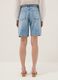 Pure cotton denim blue wide leg shorts_2