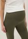 Green viscose maternity leggings with a slim fit_3
