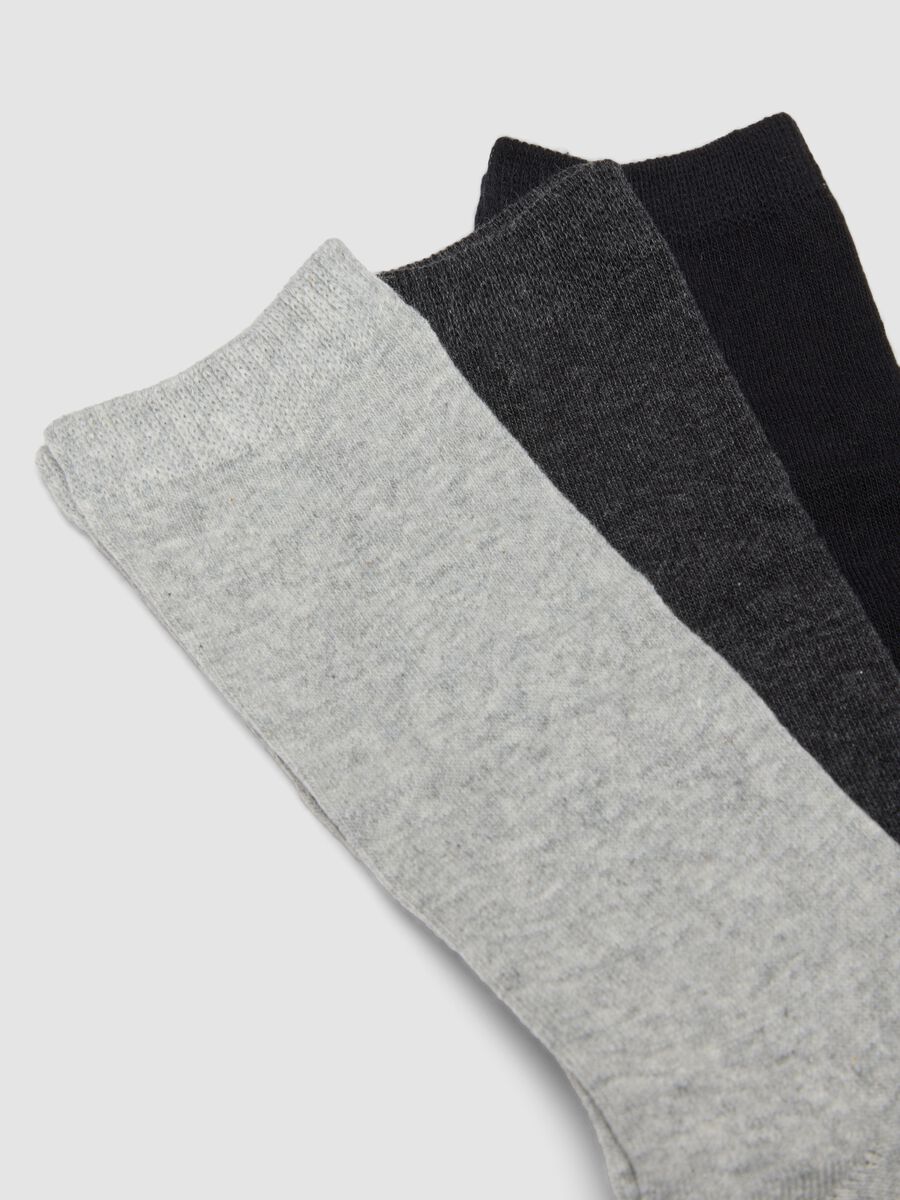 Multipack of five multicolour long socks in stretch organic cotton_1