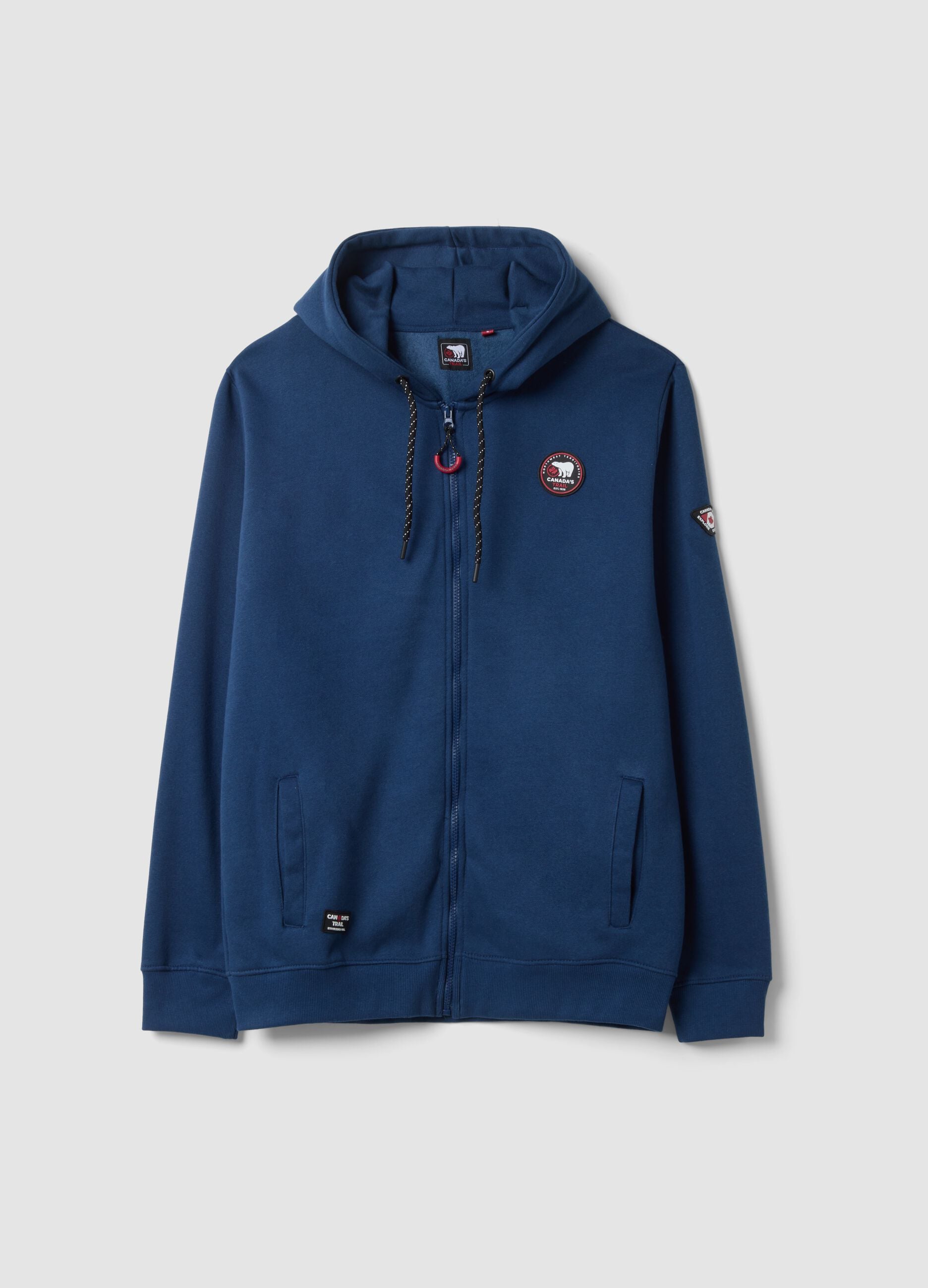 Sudadera azul con capucha en mezcla de algod&oacute;n
