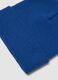 Blaue Jersey-Strickm&uuml;tze mit Umschlag_1