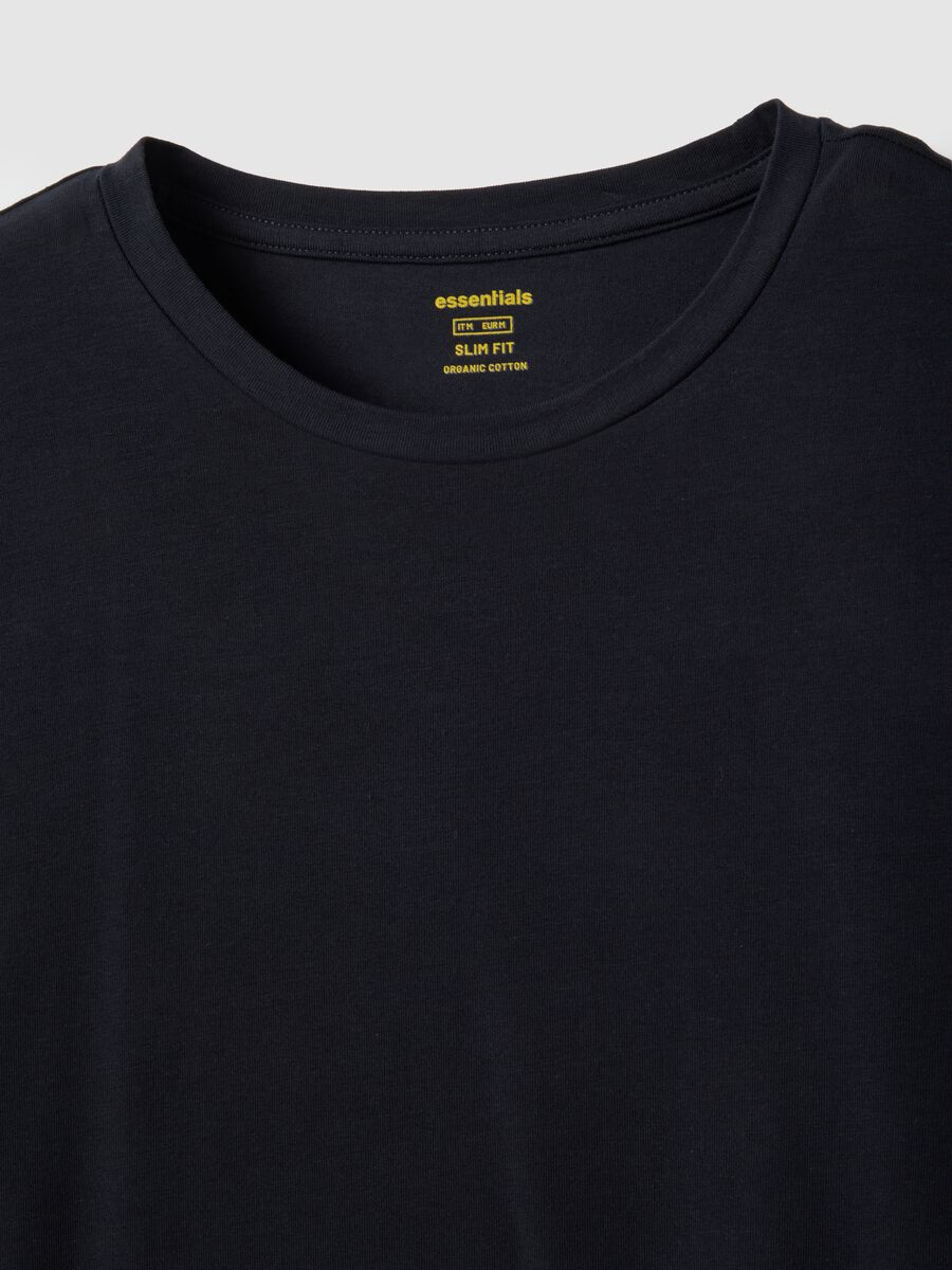 Slim fit blue stretch cotton T-shirt_5