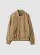 Beige regular fit jacket with zip_4
