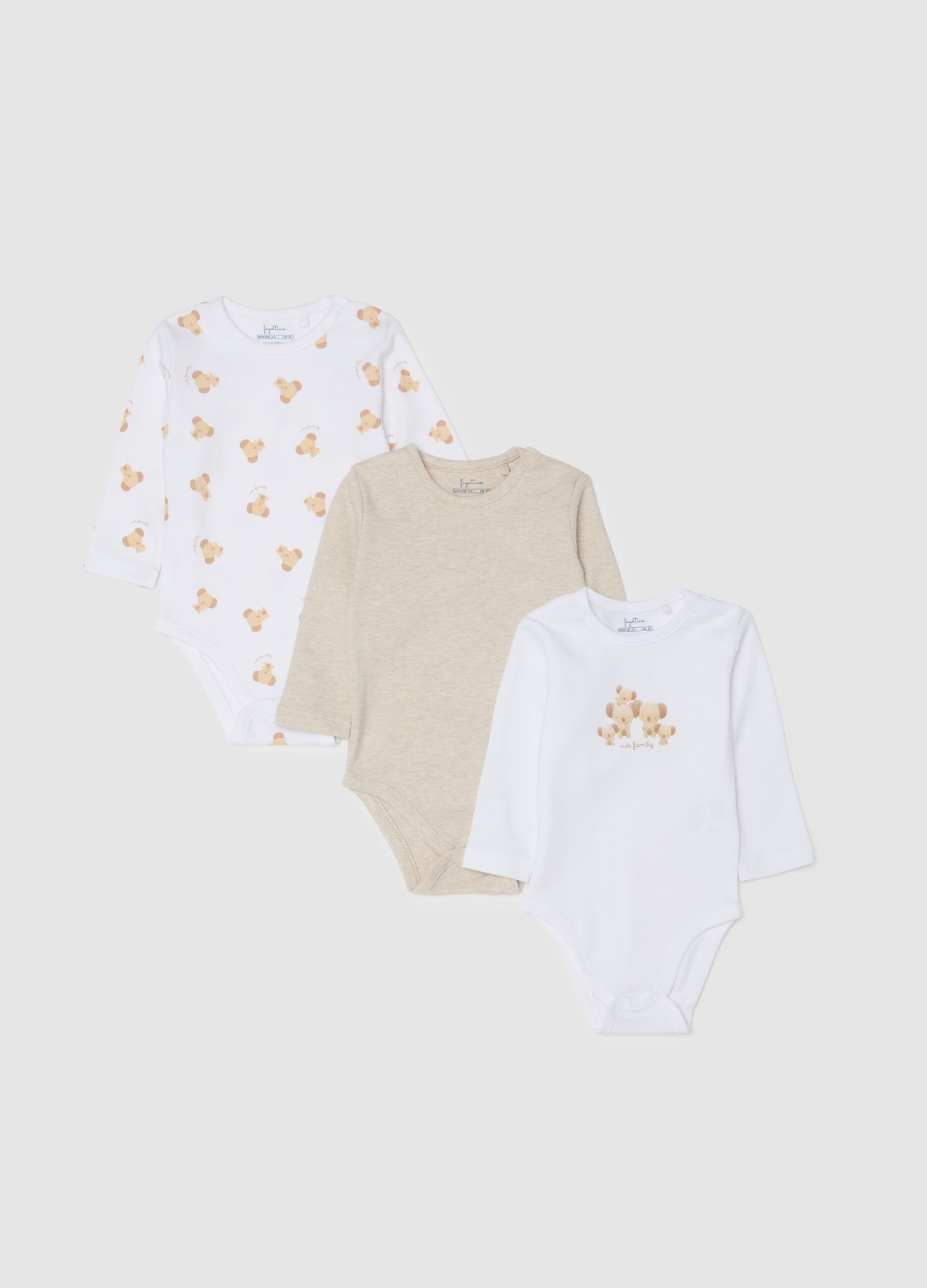 Multicolour Newborn Cotton Bodysuit Tripack with Prints