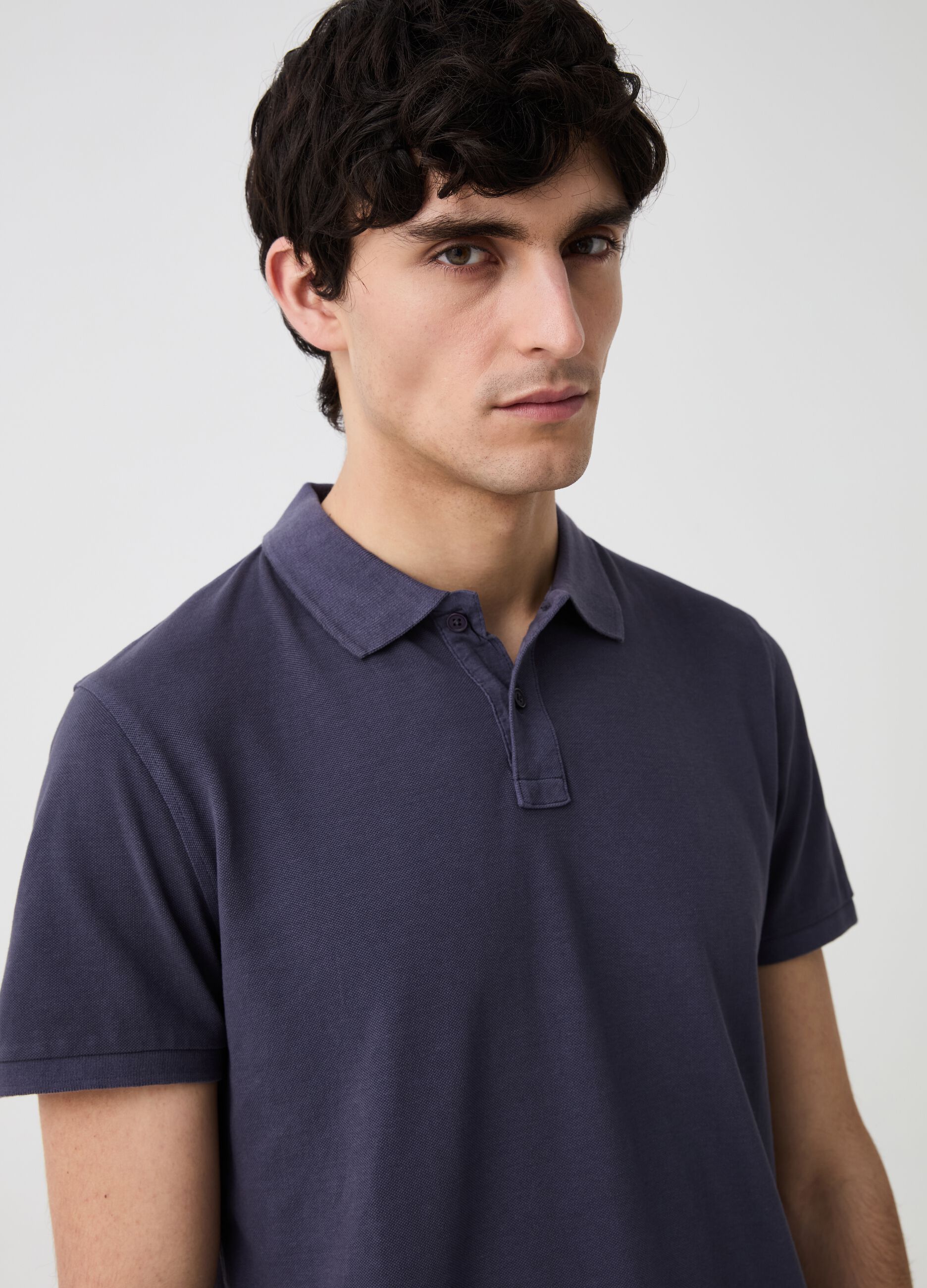 Regular-fit polo shirt in cotton piquet