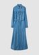 Vestido longo em lyocell puro de denim azul ajuste regular com cinto_4