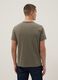 Green pure cotton t-shirt with seraph neckline, regular fit_1