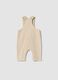 Beige Baby-Latzhose aus reiner Baumwolle, Regular Fit mit Stickerei_1