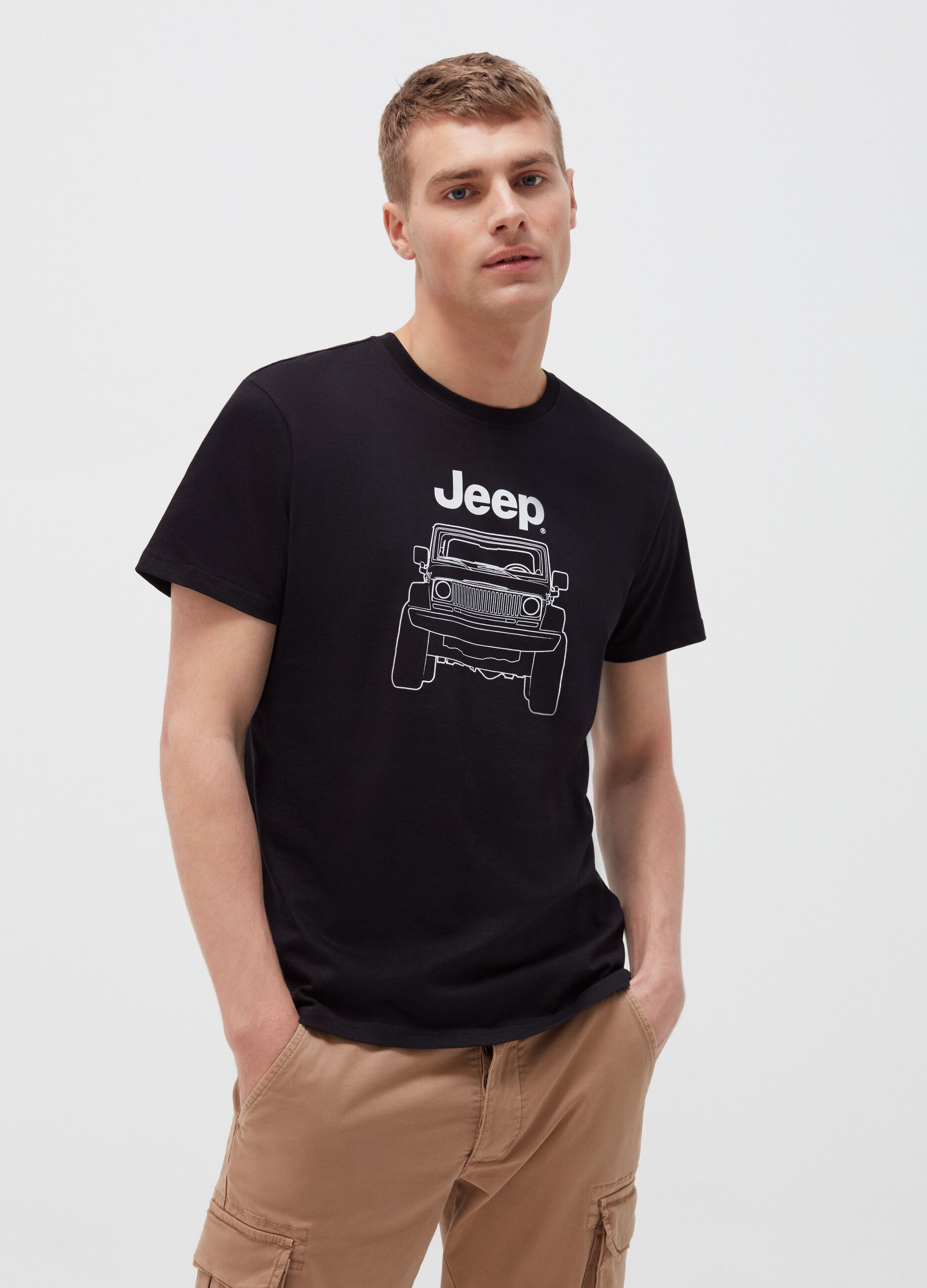 T-shirt in cotone con stampa Jeep