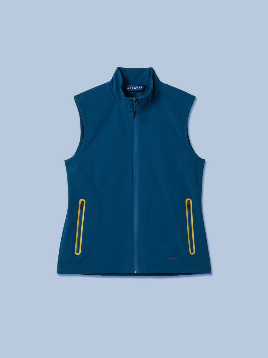 Blaues winddichtes Gilet ALTAVIA SAILING aus Stretchgewebe mit Reissverschluss_4