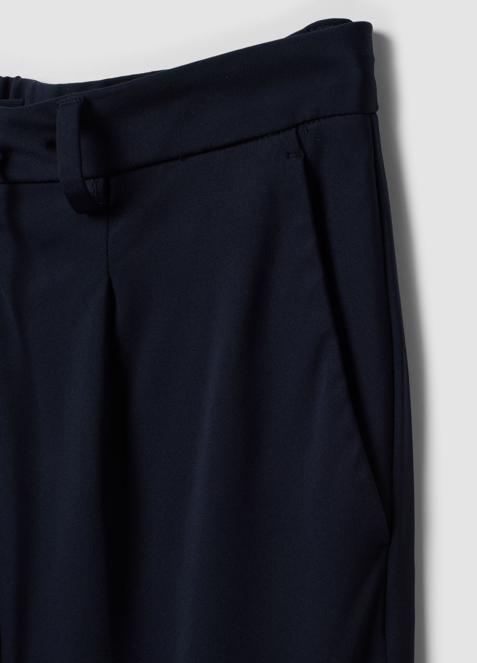 Blue 4-way stretch regular-fit trousers with Easy Iron finish
