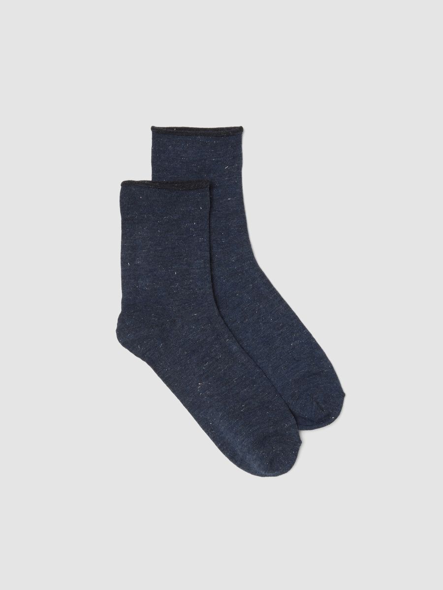 Calzini blu melange in viscosa elasticizzata_0
