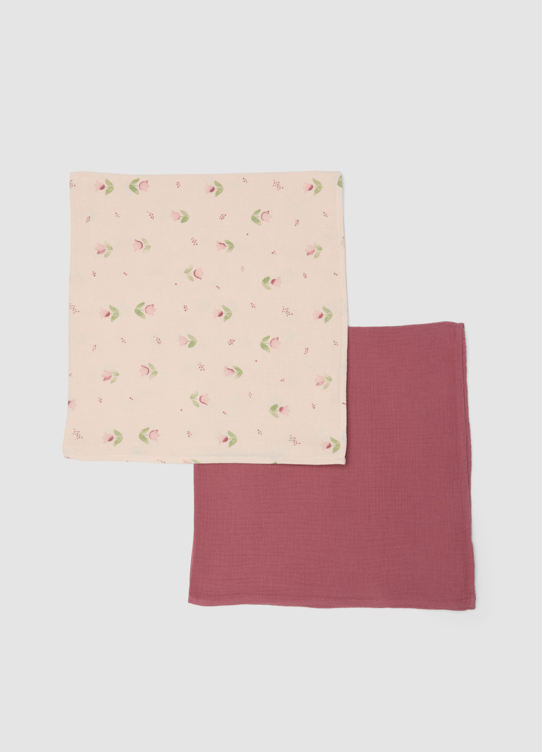 Bipack copertine rosa in puro cotone per neonata