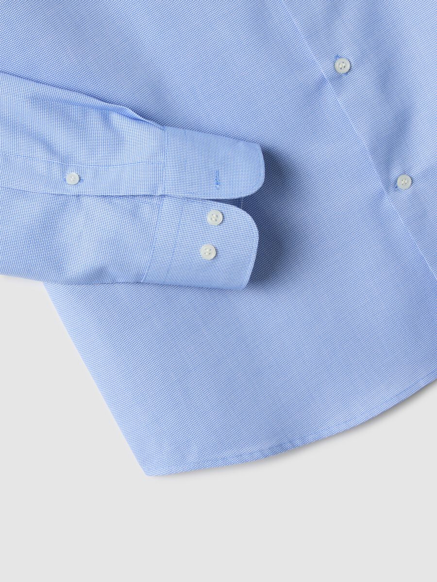 Light blue shirt with French collar in pure cotton regular fit_5