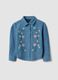 Light blue embroidered organic cotton denim shirt_0