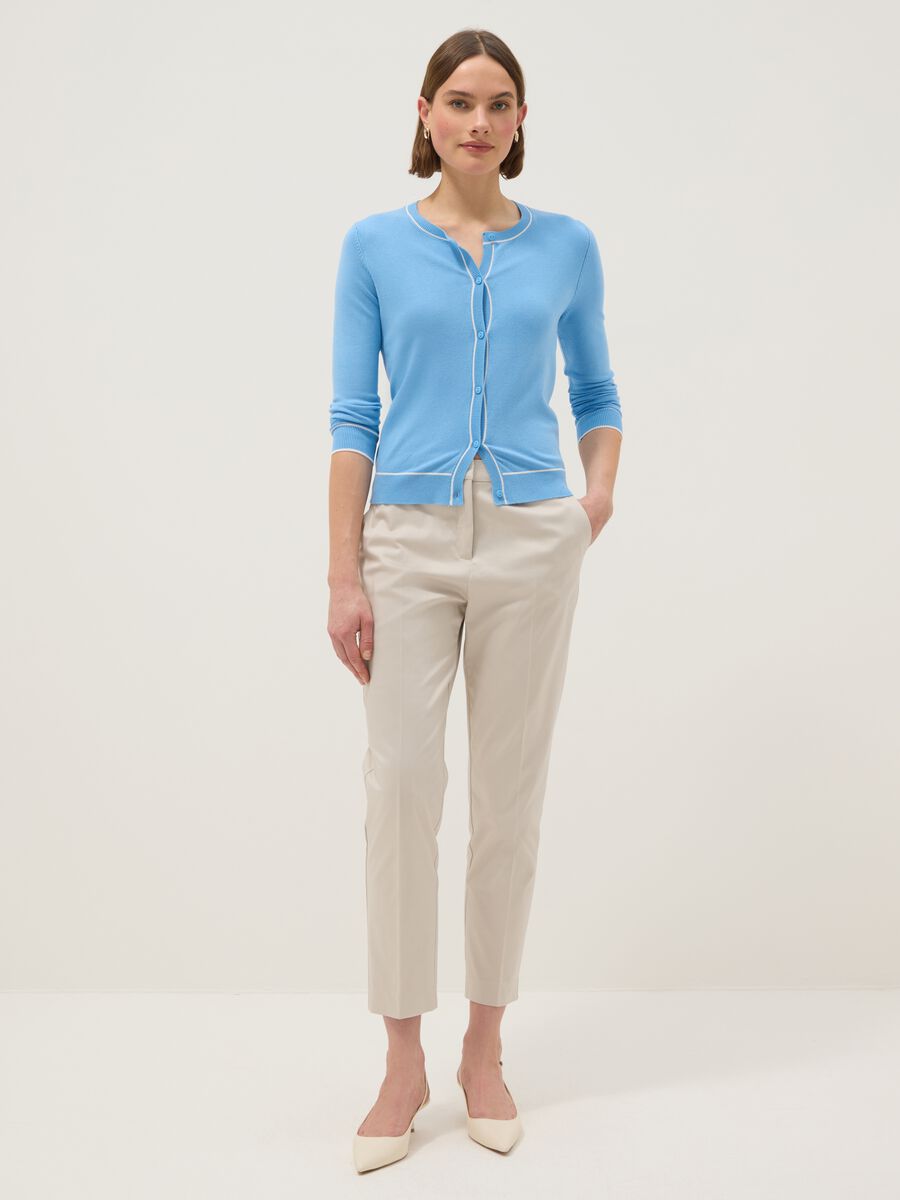 Blue viscose blend cardigan regular fit with buttons_1