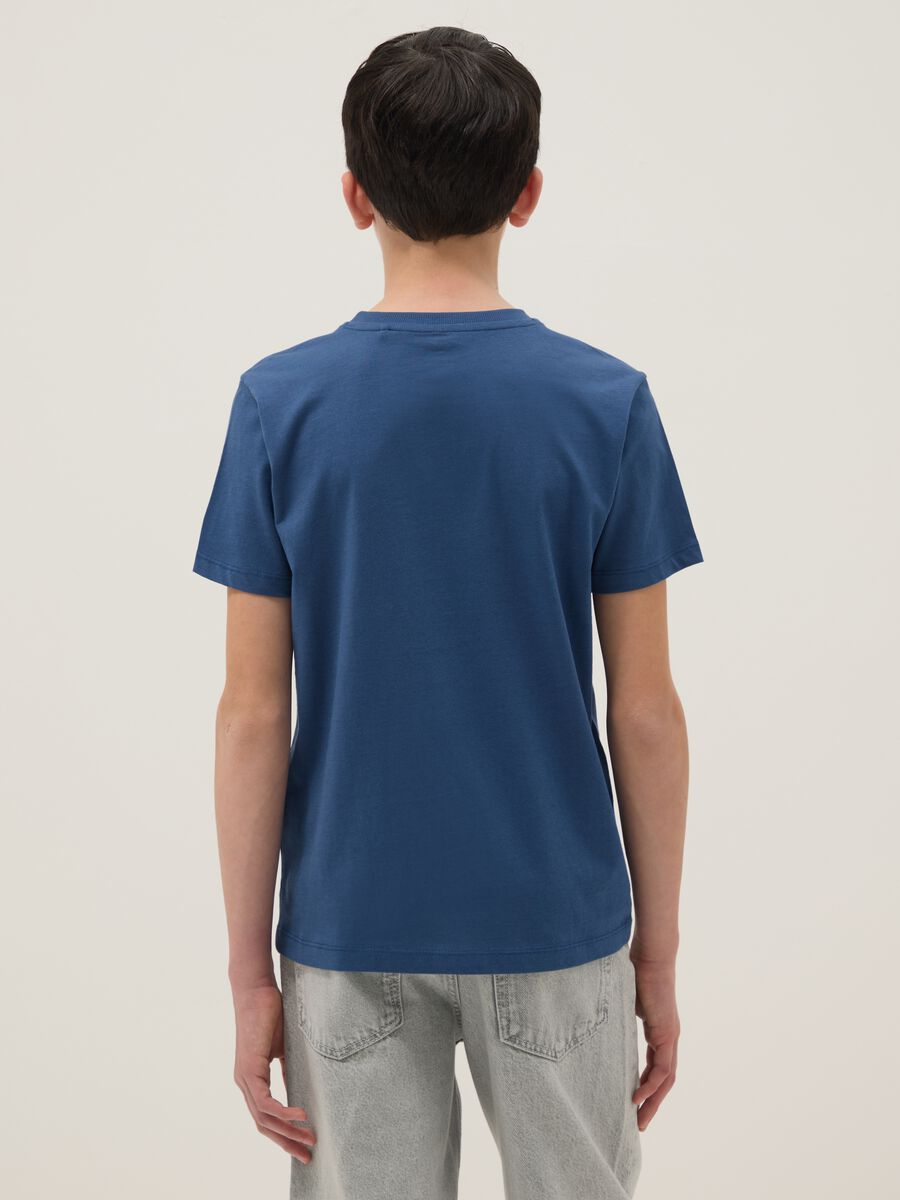 Boys' regular fit pure cotton blue t-shirt with print_2
