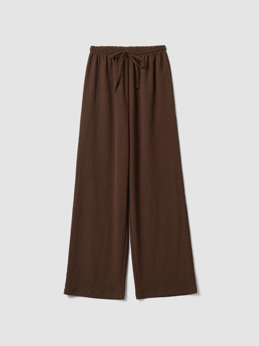 Braune Palazzo-Hose aus Stretchmaterial_0