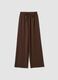 Brown stretch palazzo trousers_0
