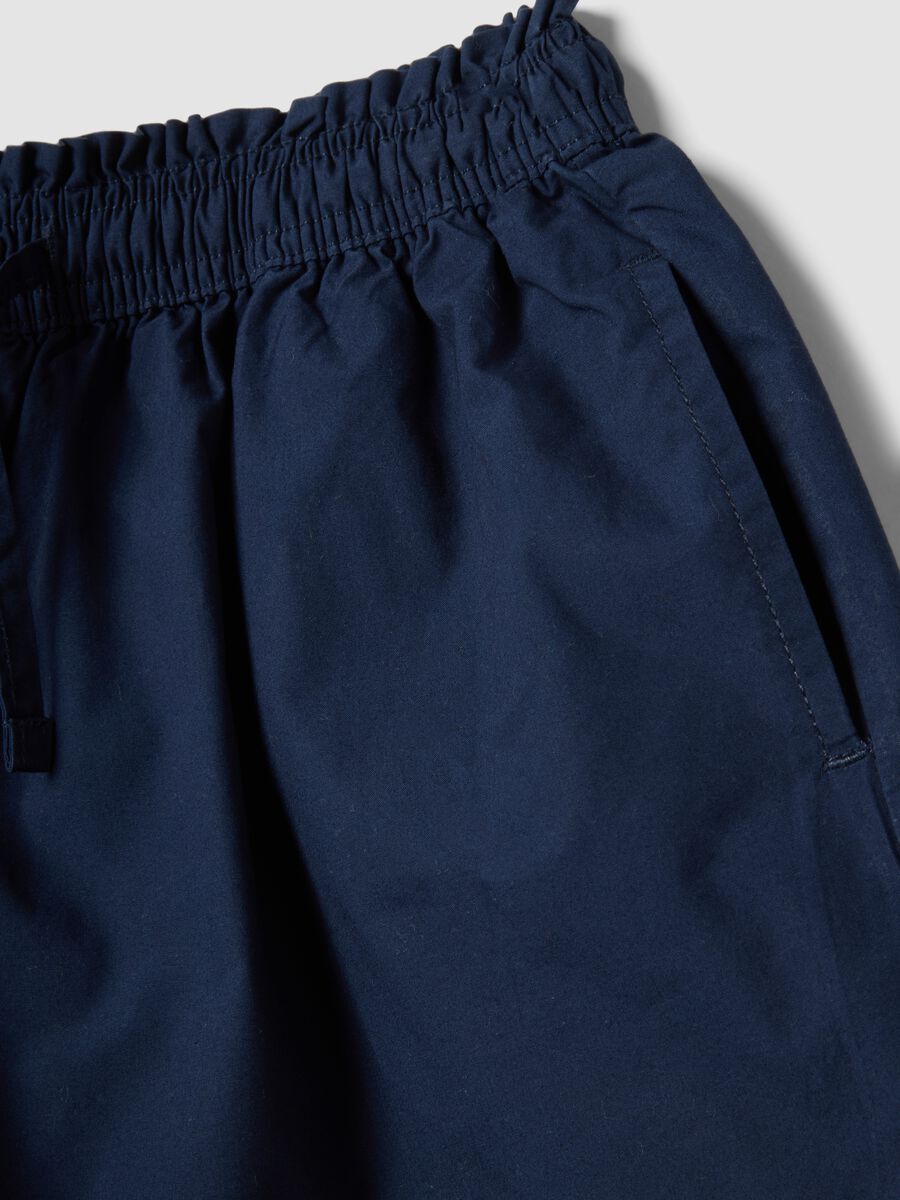 Blue pure cotton shorts with elasticated waistband_3