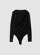 Black fitted stretch bodysuit with rhinestones_4