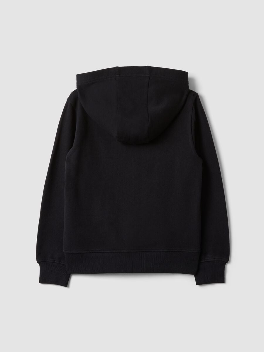 Black pure organic cotton hooded sweatshirt for girls_1