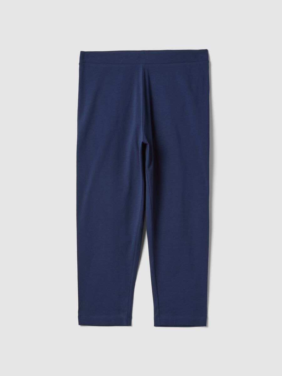 Blue stretch cotton leggings_0