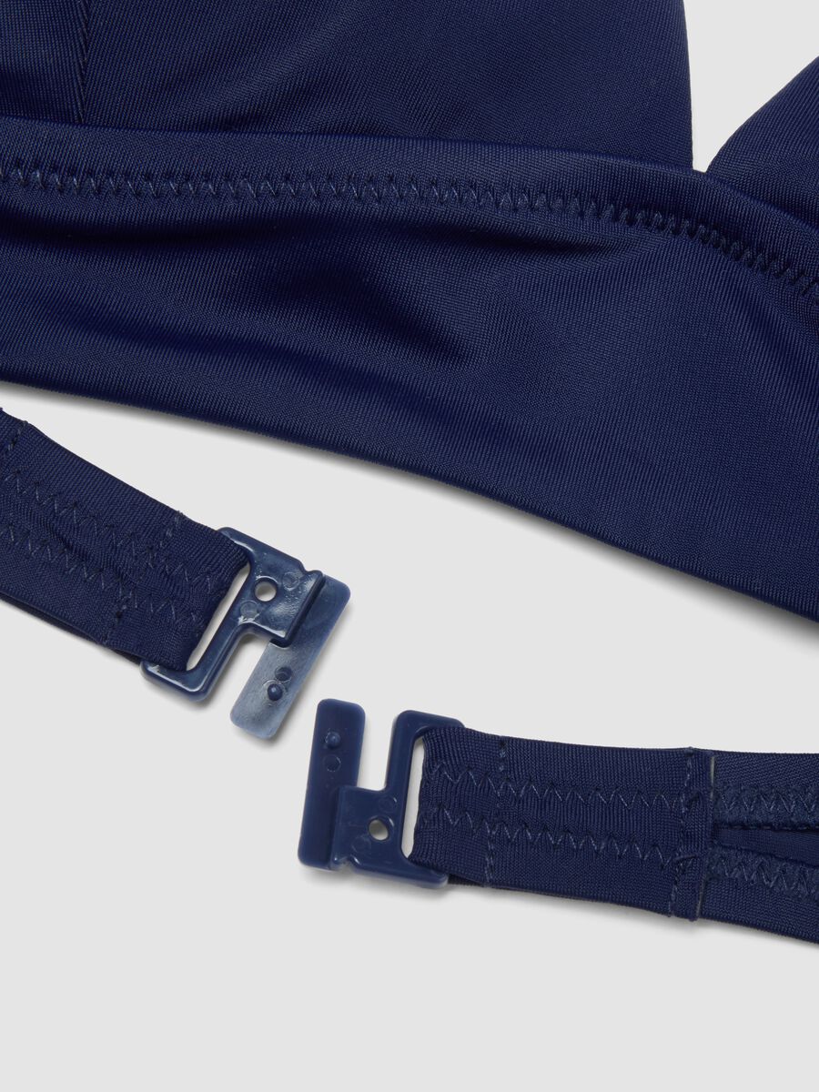Blue stretch bikini top with adjustable ties_5
