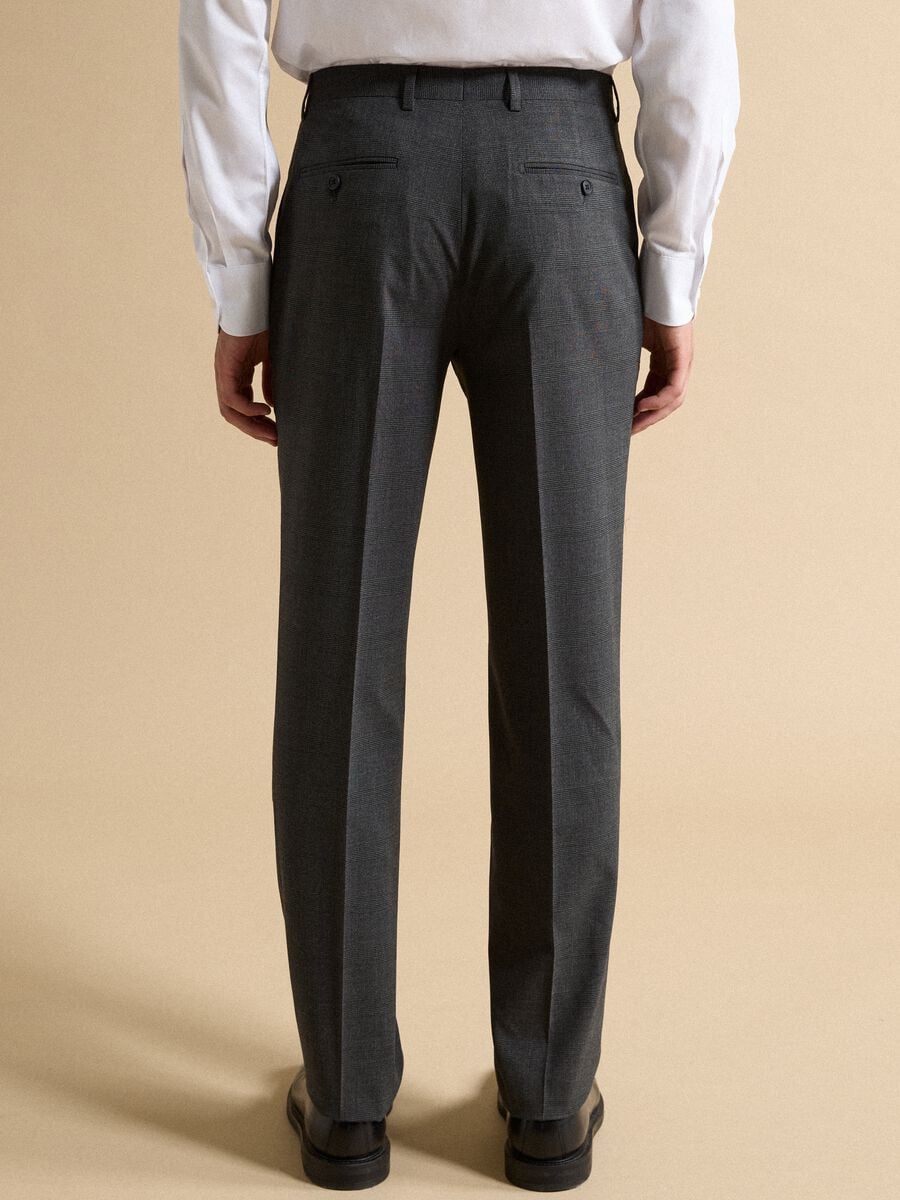Grey slim-fit formal trousers in stretch viscose_2