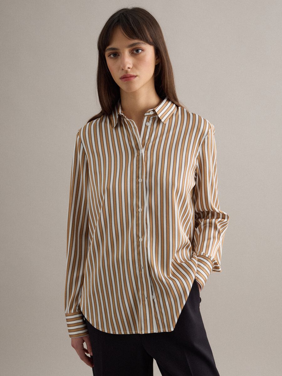 Multicolour striped long sleeve shirt regular fit_1
