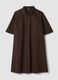 Brown pure cotton shirt dress_4