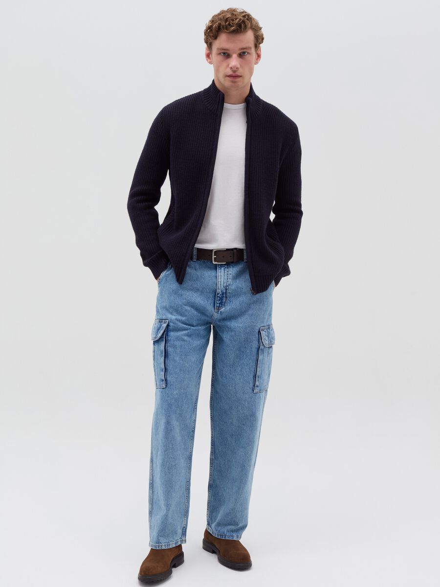 Full-zip cardigan with high neck_1