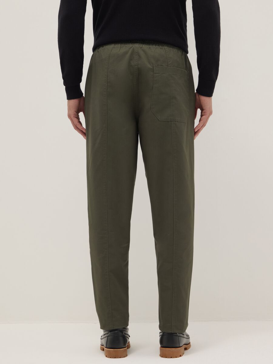 Slim Fit Green Chino Trousers in Pure Cotton_2