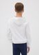 White pure cotton hoodie with print for boys_2