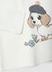 T-shirt bianca con collo rialzato in puro cotone organico con stampa_2