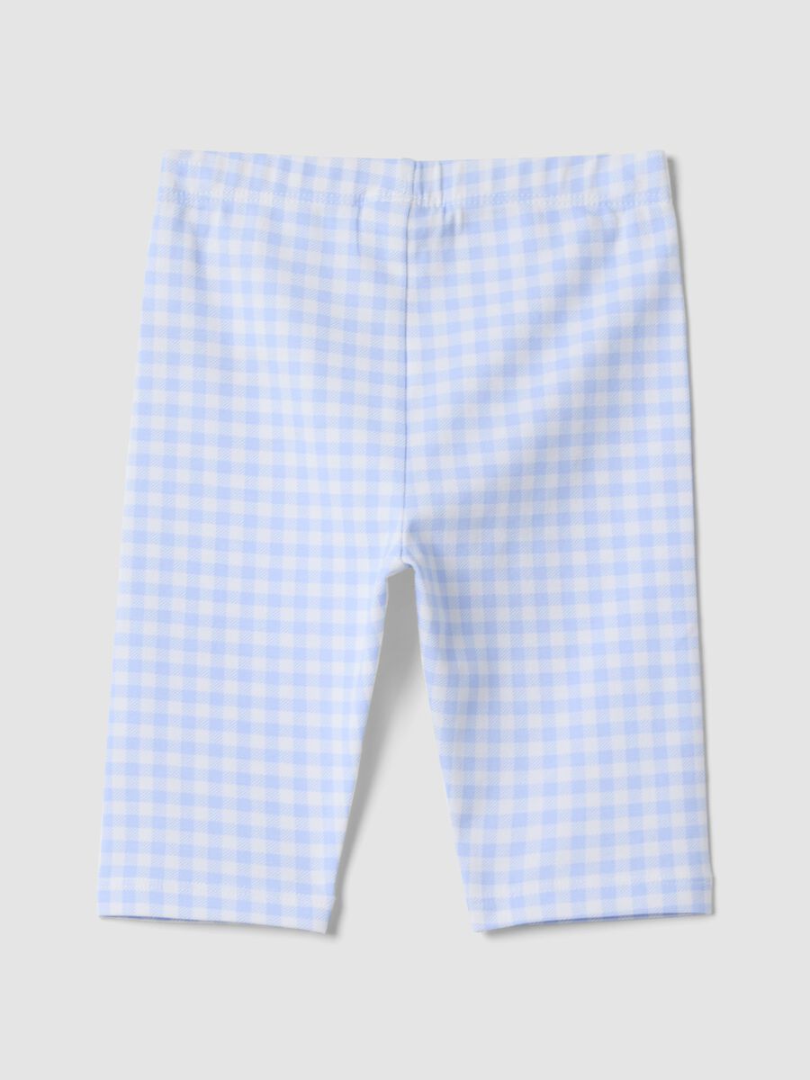 Girls&rsquo; multicolour checked slim-fit leggings in stretch cotton_1