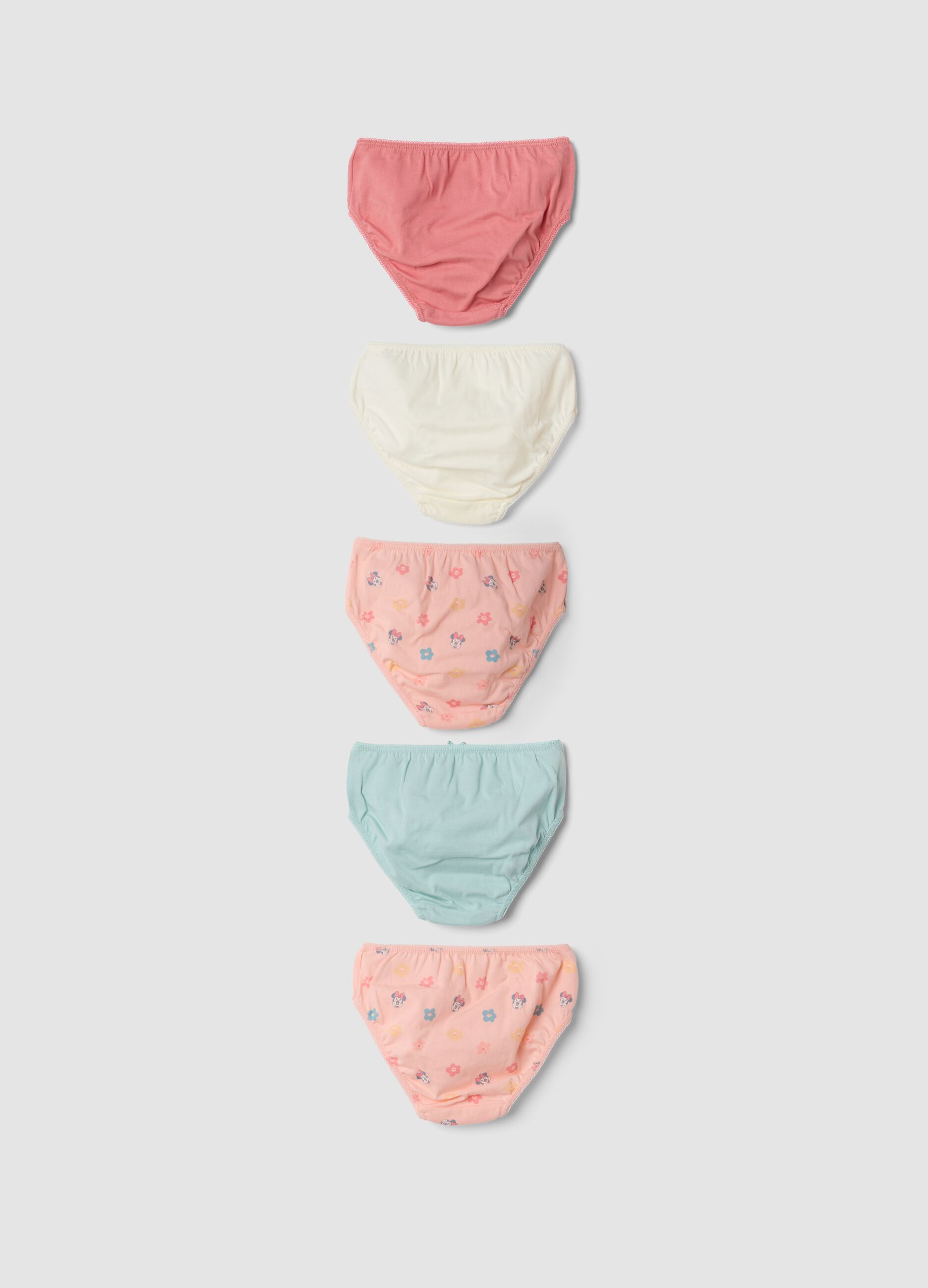 5er-Pack Slips aus reiner Bio-Baumwolle mit Minnie-Print