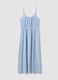 Blue striped pure cotton regular-fit dress with thin straps_4