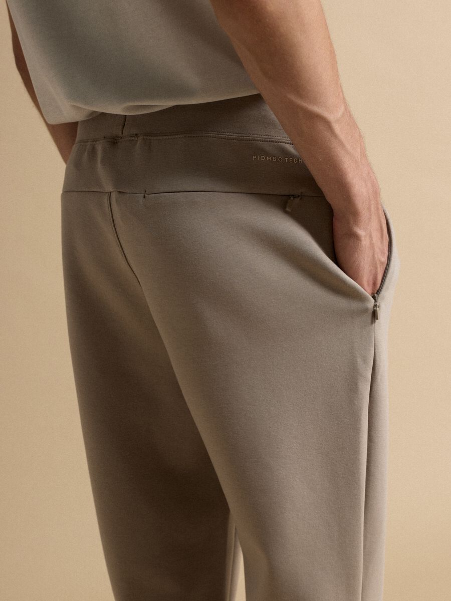 Grey regular-fit joggers in stretch Easy Dry fabric_3