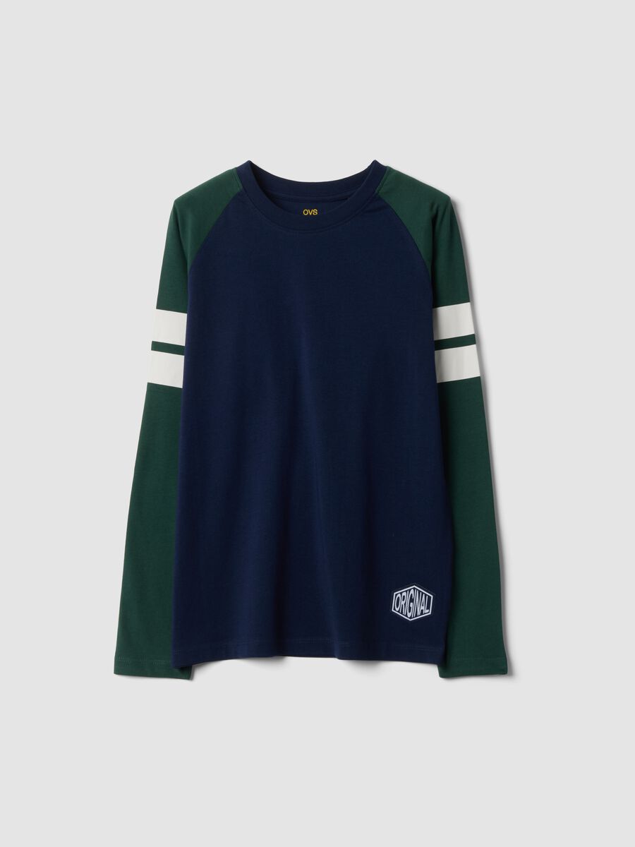 Blaues T-Shirt aus reiner Bio-Baumwolle mit Rundhalsausschnitt_3