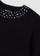 Black stretch wool-blend jumper with rhinestones, regular fit_1