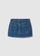 Girls' regular fit blue denim pure cotton miniskirt_1