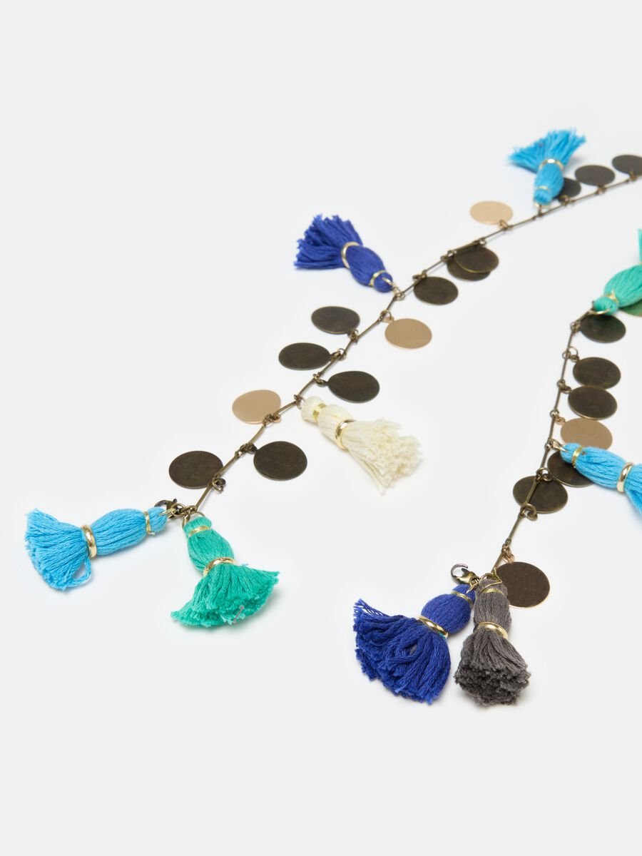 Necklace with tassels and small circles_1