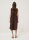 Brown pure cotton midi dress, oversized fit_3
